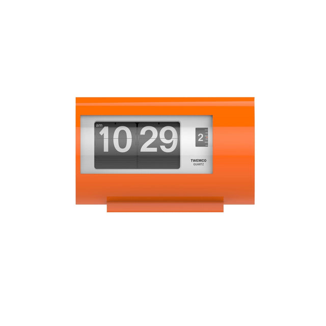 TWEMCO Mini Alarm Flip Clock AP-28 Alarm Clock TWEMCO Orange White AM/PM