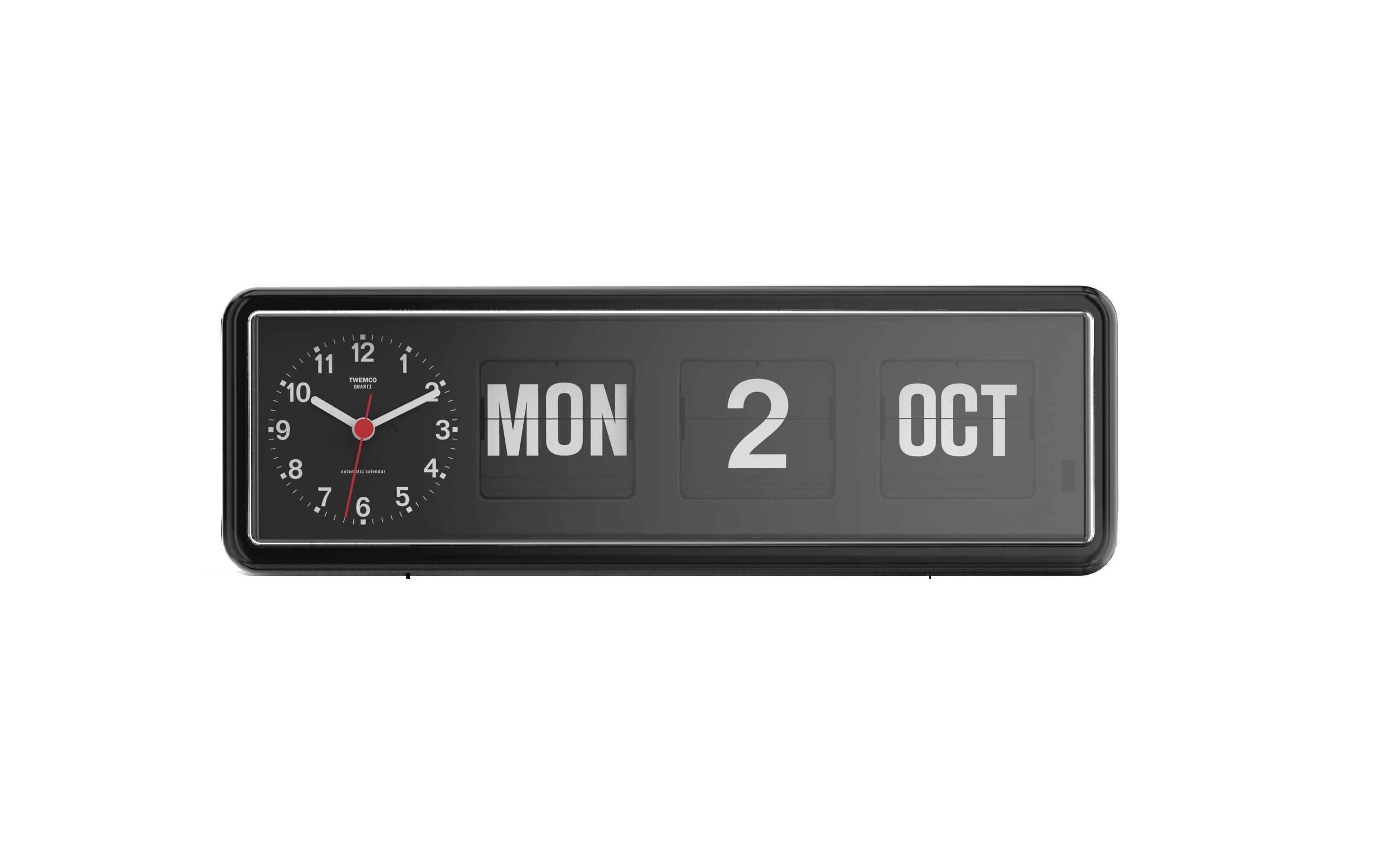 TWEMCO Calendar Flip Clock BQ-38 Table Clock TWEMCO Black English 