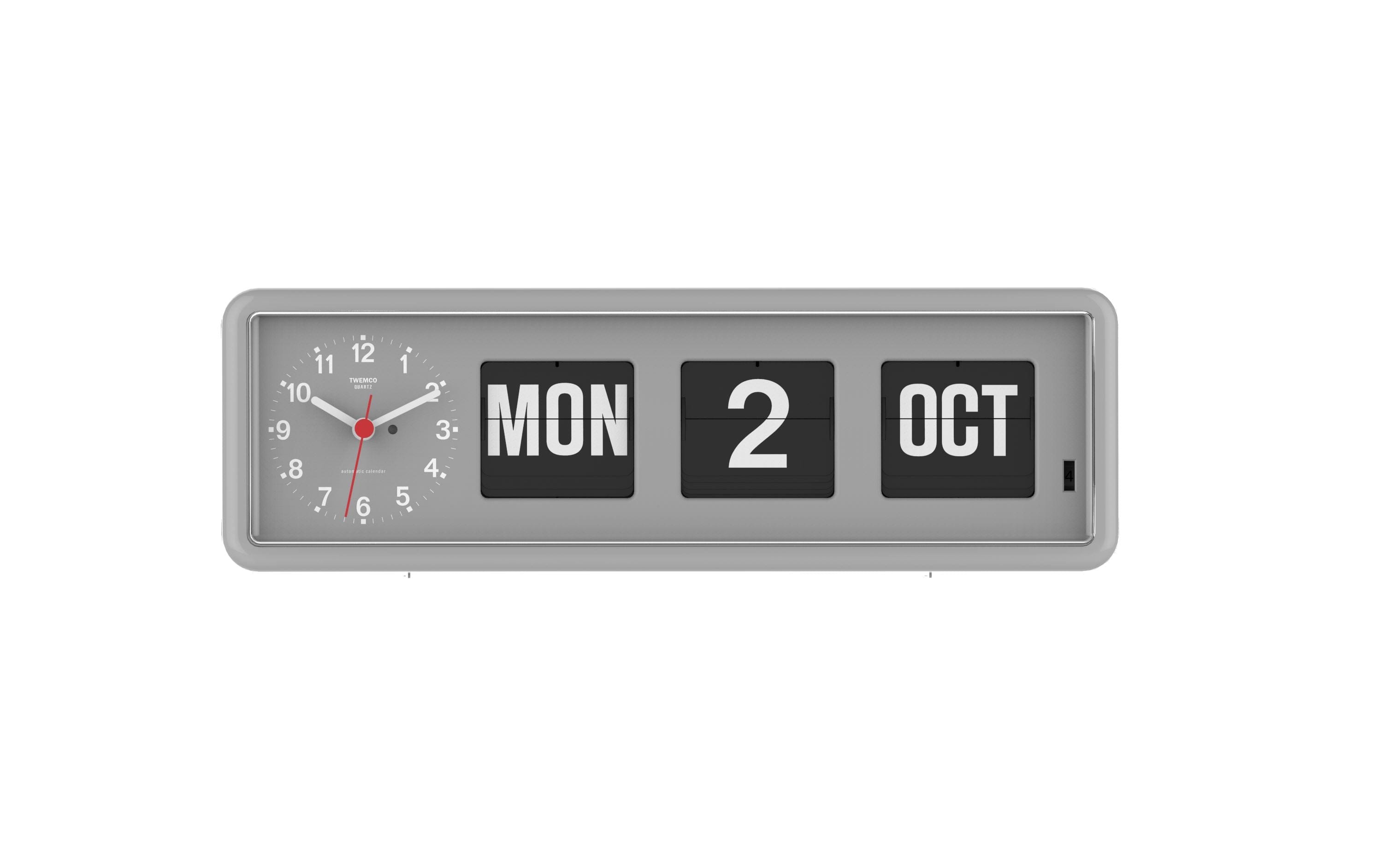 TWEMCO Calendar Flip Clock BQ-38 Table Clock TWEMCO Grey English 