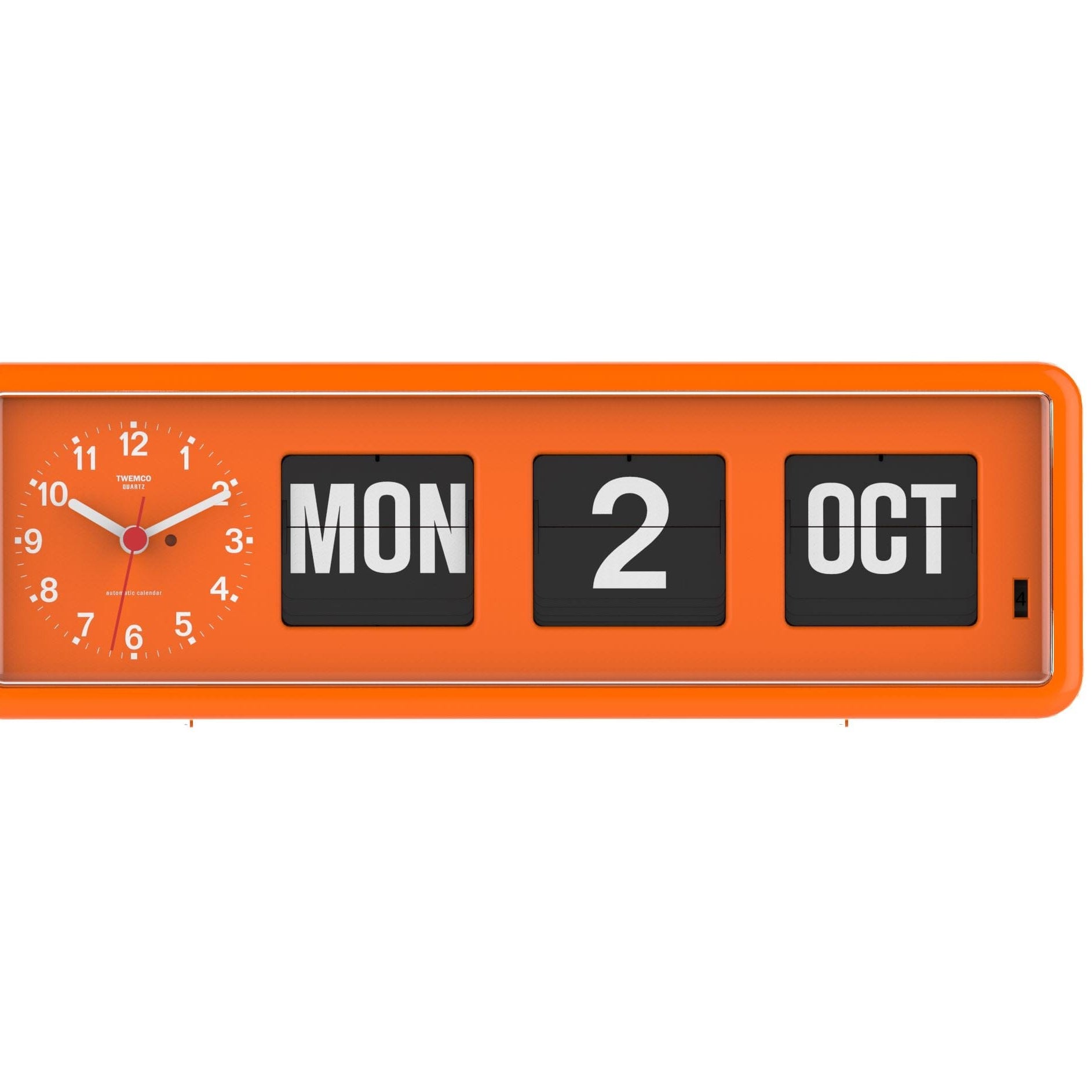 TWEMCO Calendar Flip Clock BQ-38 Table Clock TWEMCO Orange English 