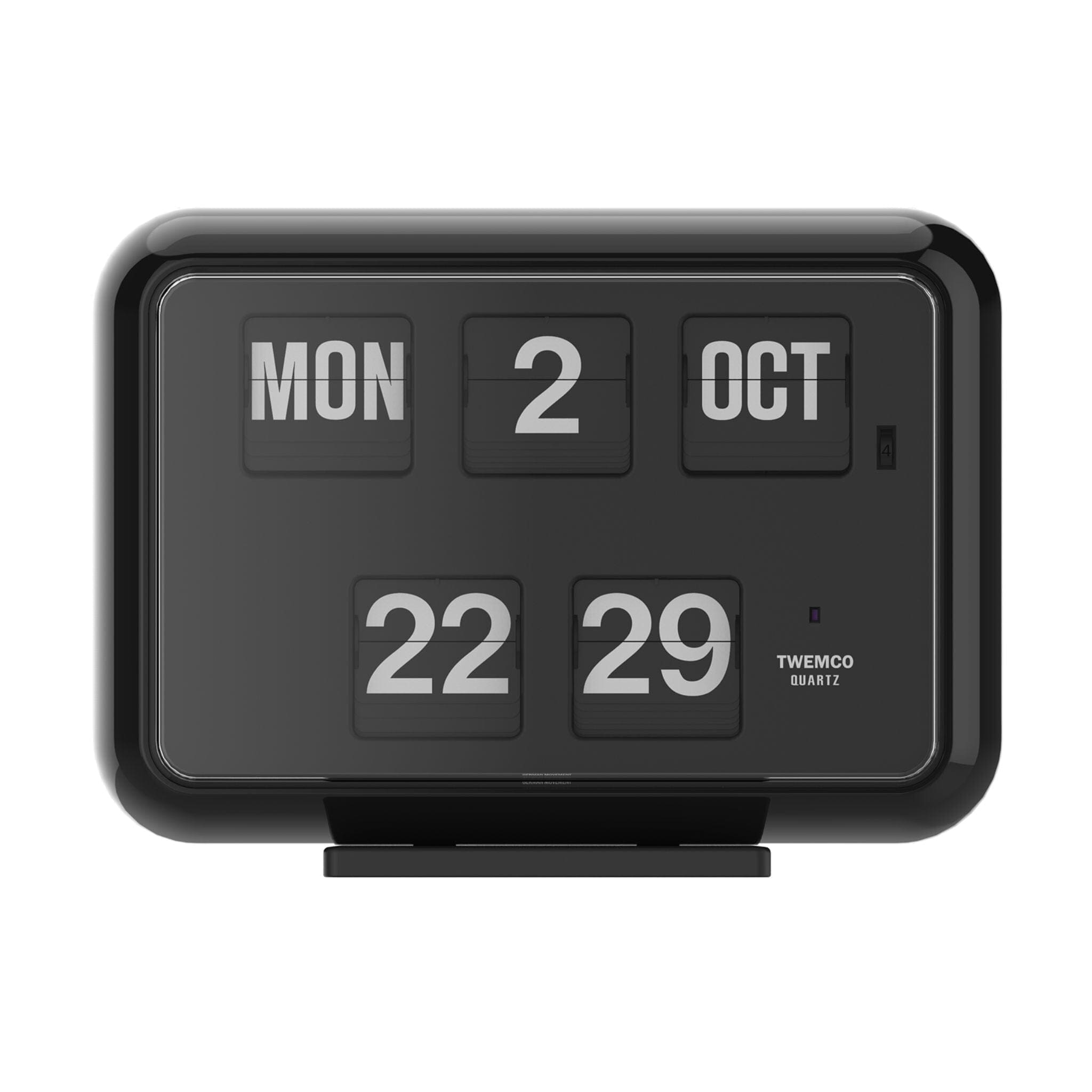 TWEMCO Calendar Flip Clock QD-35 Wall Clock TWEMCO Black English AM/PM