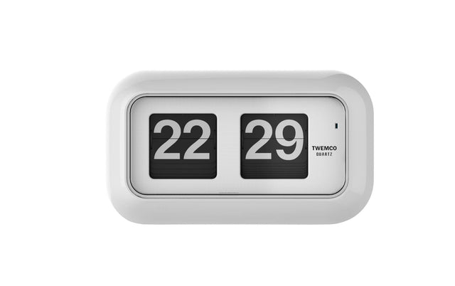 TWEMCO Smart Flip Clock QT-35 White Wall Clock TWEMCO White 24 Hour 